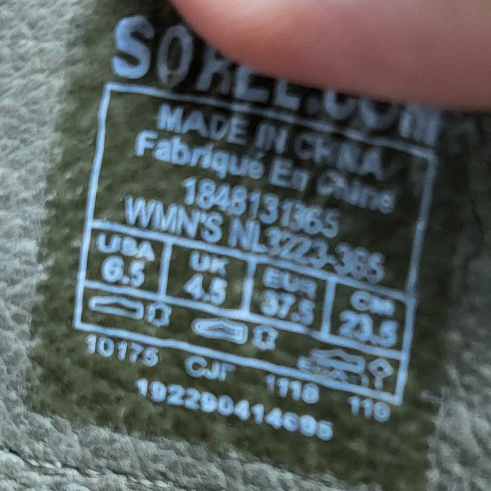 Sorel Joanie II Lace Wedge Sandals Women 6.5 Sage Green Excellent NL3223-365